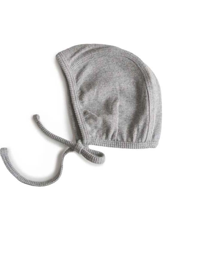 mushie قبعة بيبي مشي مضلعة رمادي مزيج - Image 1