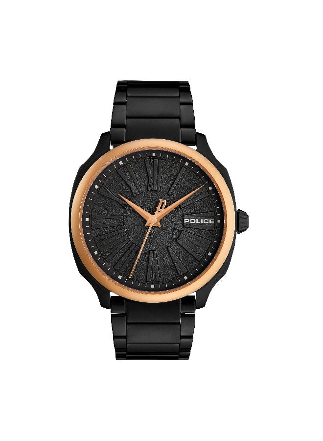 بوليس Men Baxley Black Stainless Steel Bracelet Analog Watch for Men, 43mm - Image 1