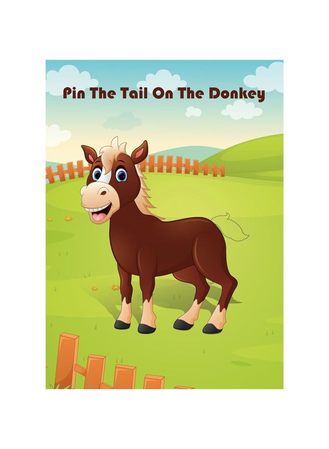 Hxezoc Pin The Tail On The Donkey Party Game Large Donkey Games Poster for Kids Birthday Party Carnival Party Supplies - Image 1