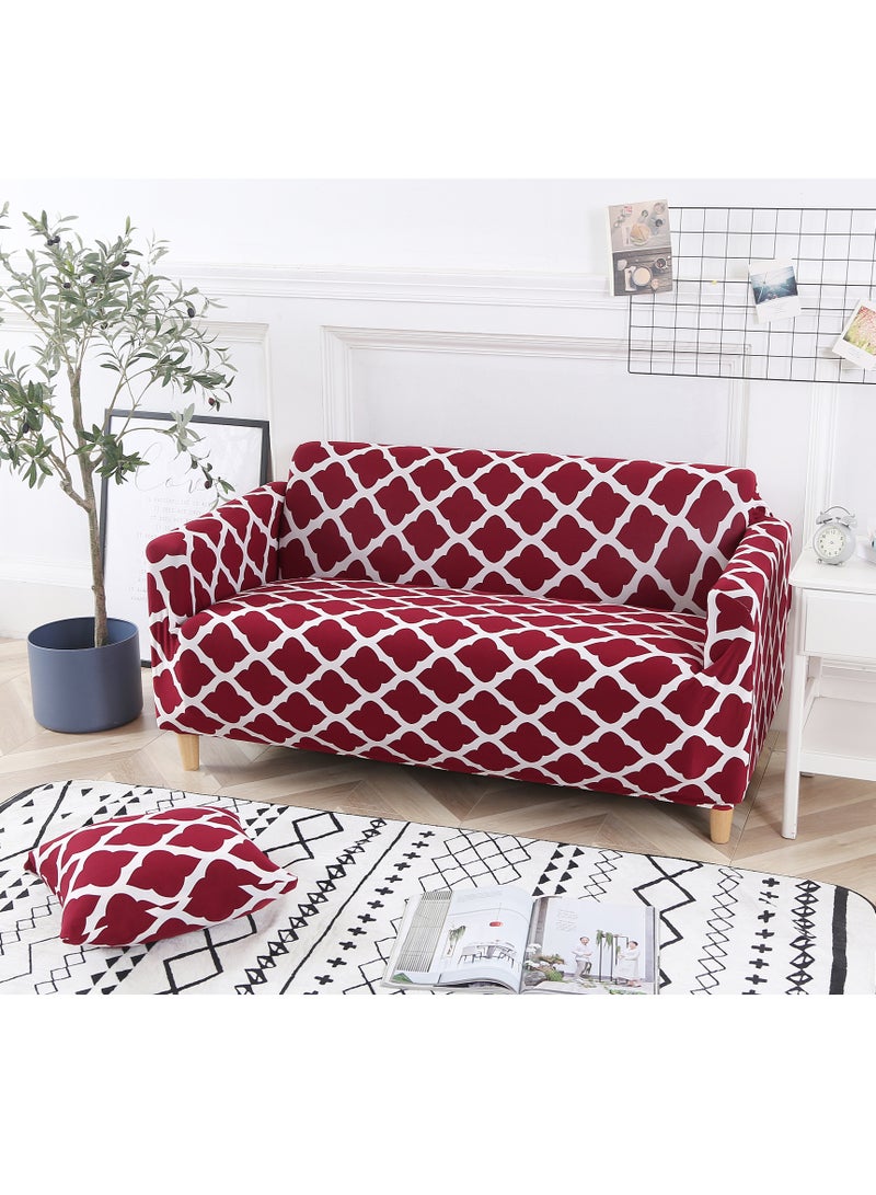 DUNISO Sofa cover, elastic printed sofa protective cover, anti slip furniture cover, anti fouling and wear resistant, suitable for all seasons, suitable for three seater sofas, 190 to 235cm - Image 1