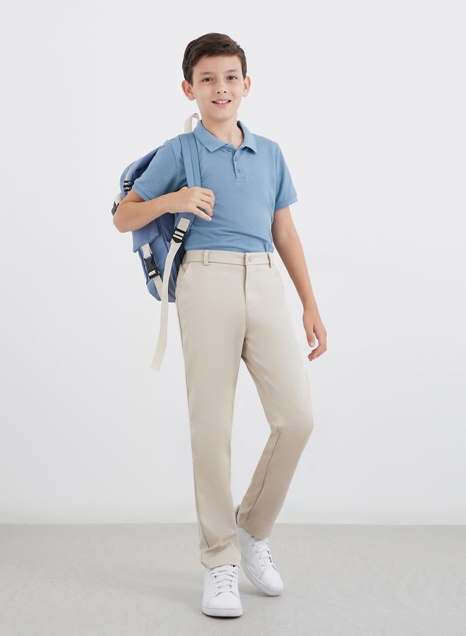 ستايلي تيشيرت بولو قطن أزرق فاتح للأولاد - Image 2