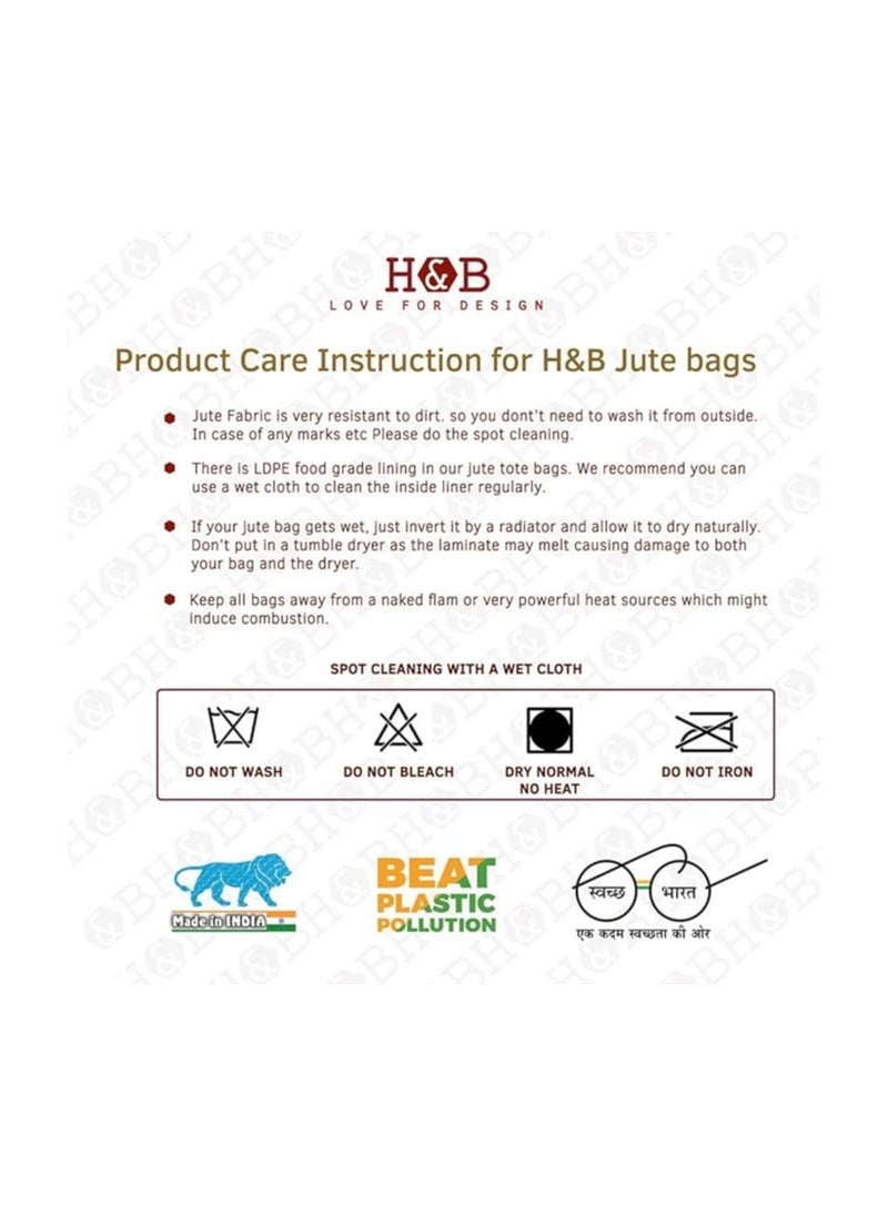 H&B H&B Jute Lunch bag  Jute bag for lunch, Bags for Men, Bags for girls, Travel bag, Bag for women, Jute handbags for girls  ZIP, BOTTLE HOLDER Solid Colors  - Image 5