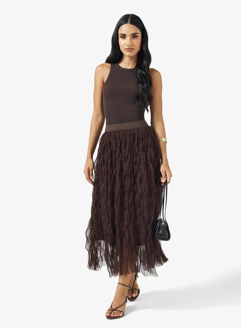 جينجر Crinkle Midi Skirt
