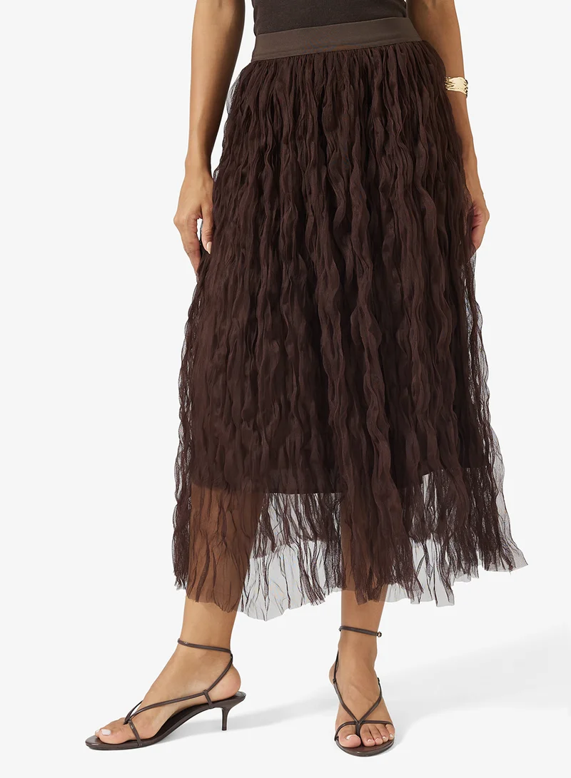جينجر Crinkle Midi Skirt