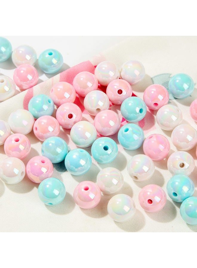 ANCADN 16mm Acrylic Beads Rainbow Beads Colorful Beads for Spring Easter DIY Jewelry Making (pinkblue) - Image 4