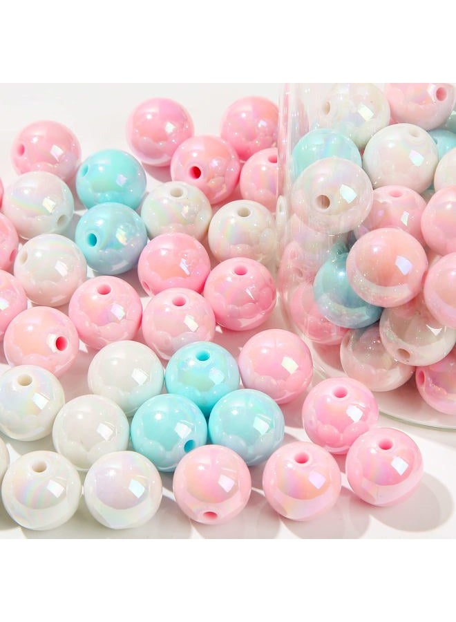 ANCADN 16mm Acrylic Beads Rainbow Beads Colorful Beads for Spring Easter DIY Jewelry Making (pinkblue) - Image 3