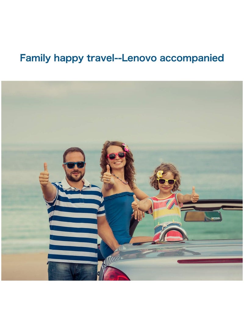 Lenovo Lenovo Mirror Dash Cam, Backup Camera 9.66 Inch Mirror Dash Screen, 1080P Cam Touch Full Screen Rearview Front and Rear Dual Lens, Waterproof Full HD Camera Touch Screen HR06A  - Image 3