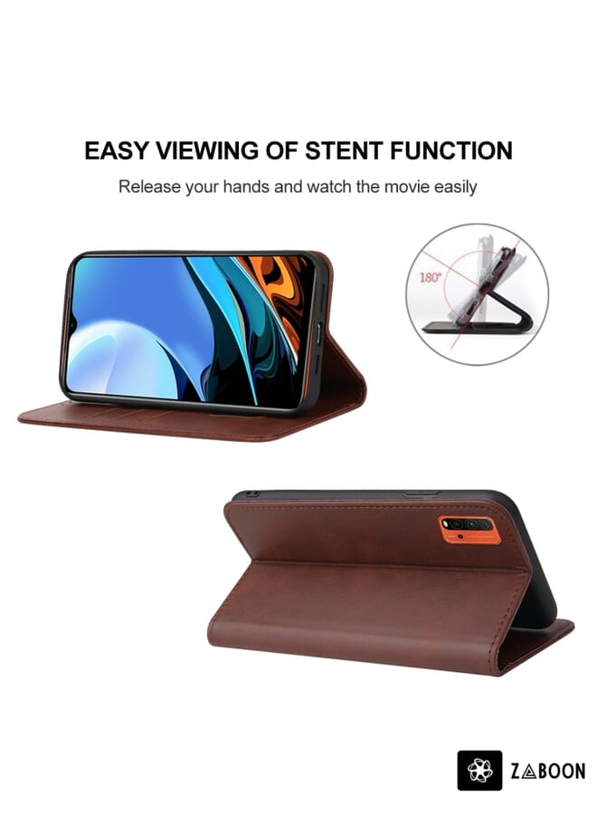 Zaboon حافظة واقية لهاتف شاومي ريدمي 9 باور الهند مع إغلاق مغناطيسي من الجلد - Image 4