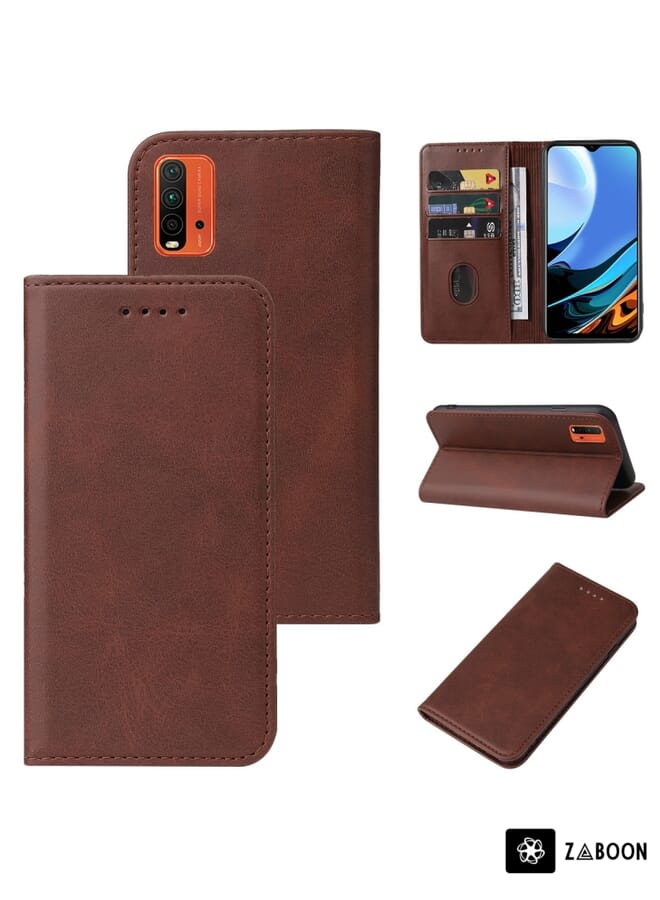 Zaboon حافظة واقية لهاتف شاومي ريدمي 9 باور الهند مع إغلاق مغناطيسي من الجلد - Image 1