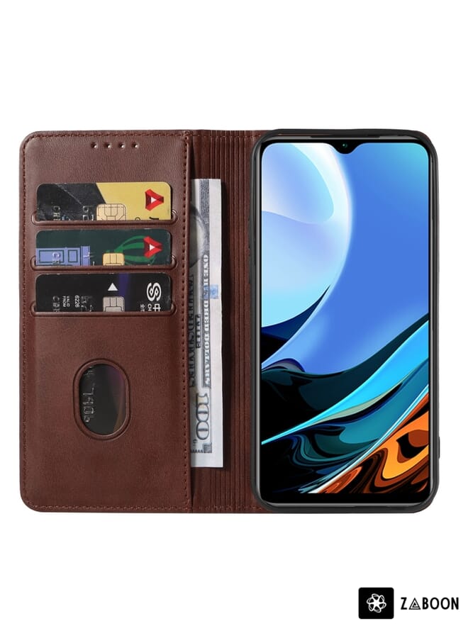 Zaboon حافظة واقية لهاتف شاومي ريدمي 9 باور الهند مع إغلاق مغناطيسي من الجلد - Image 3