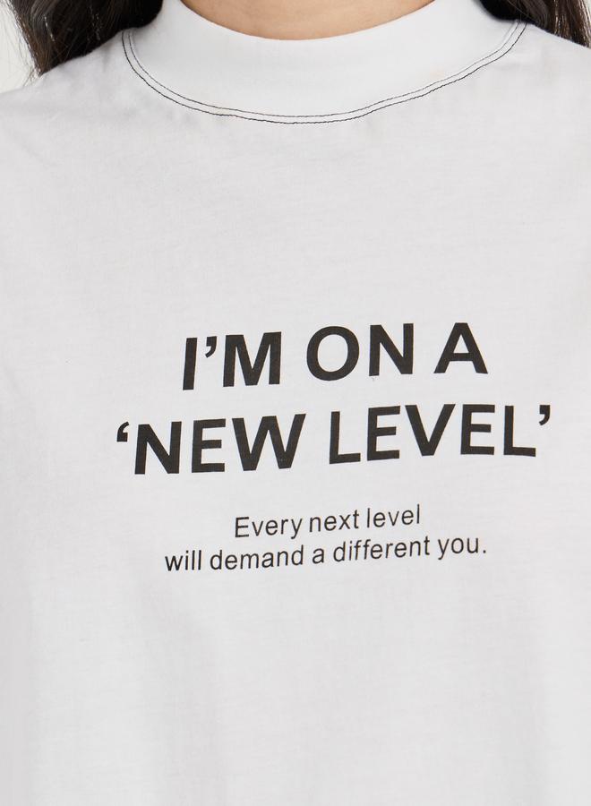 Styli Oversized Slogan Print Exaggerated Sleeves T-Shirt - Image 3