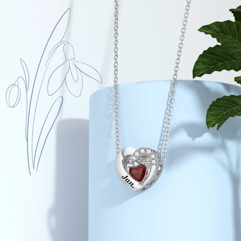 SEVENWELL Heart Birthstone Charms Fit Pandora Bracelets Birth Month Flower Charm Jewelry Birthday For Women - Image 3