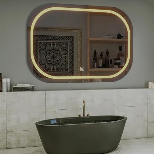 Quality Glass Bathroom LED Mirror with Touch Sensor, 3 Light Effects, Glass, Rectangular LED-59 (18 x 24 Inch) - Image 2