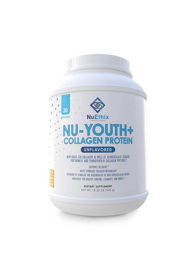 NuEthix Formulations NuEthix Formulations Nu-Youth + Collagen Protein, Collagen Peptides, May Help Support Bones and Joints Dietary Supplement, 30 Servings  - Image 1