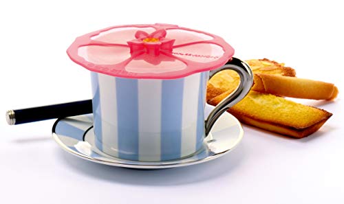 Charles Viancin - Set of 2 Hibiscus 4” Silicone Drink Covers - Airtight Seal on Any Smooth-Rimmed Glass, Keep Drinks Cool or Hot, Protect from Winged Pests - BPA-Free - Oven, Freezer, Dishwasher Safe - Image 2