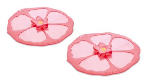 Charles Viancin - Set of 2 Hibiscus 4” Silicone Drink Covers - Airtight Seal on Any Smooth-Rimmed Glass, Keep Drinks Cool or Hot, Protect from Winged Pests - BPA-Free - Oven, Freezer, Dishwasher Safe - Image 1