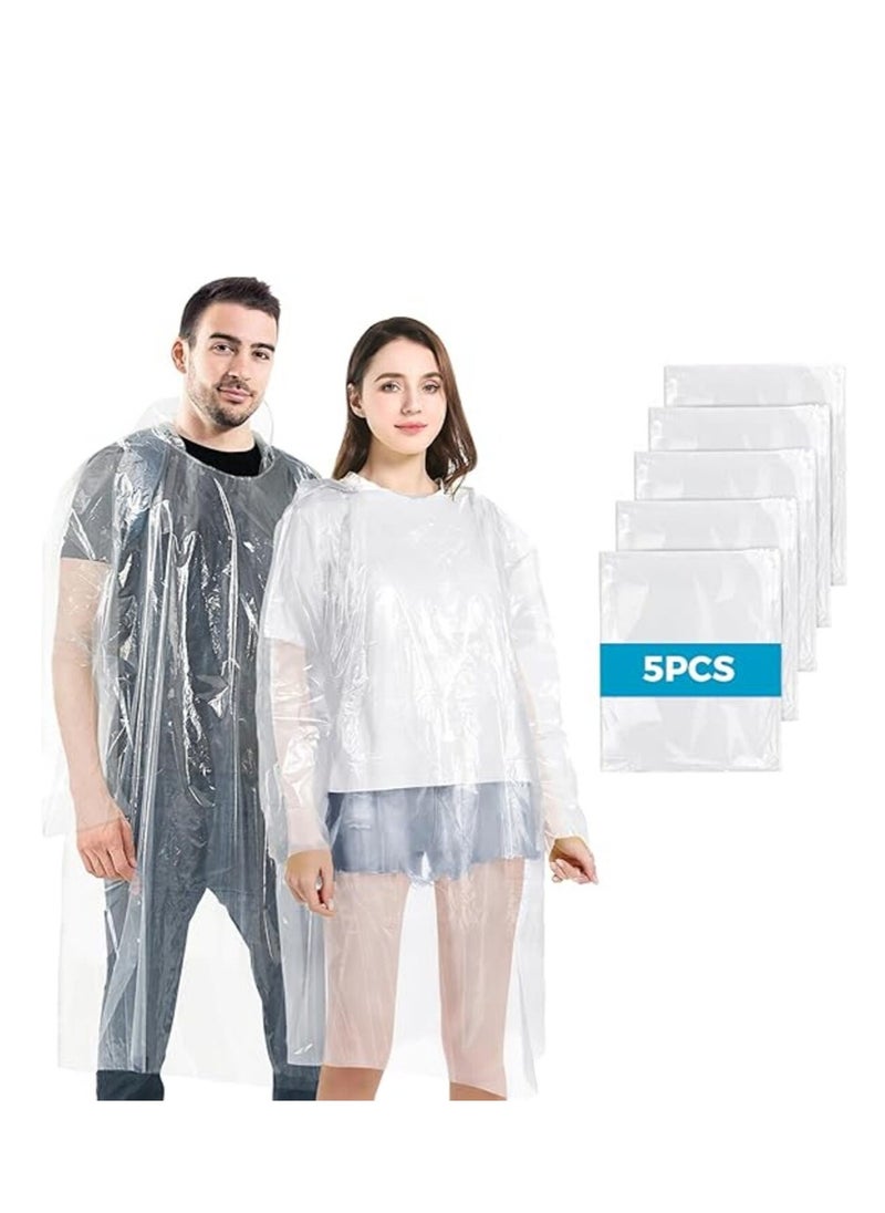KCDMBUE 5-Pack Disposable Rain Ponchos for Adults, Waterproof Raincoats with Hood for Men and Women  - Image 1