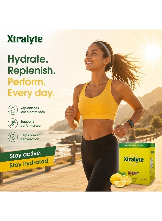 Xtralyte ORS Oral Rehydration Salt 10 Sachets 21G Lime Electrolyte Powder - Image 3