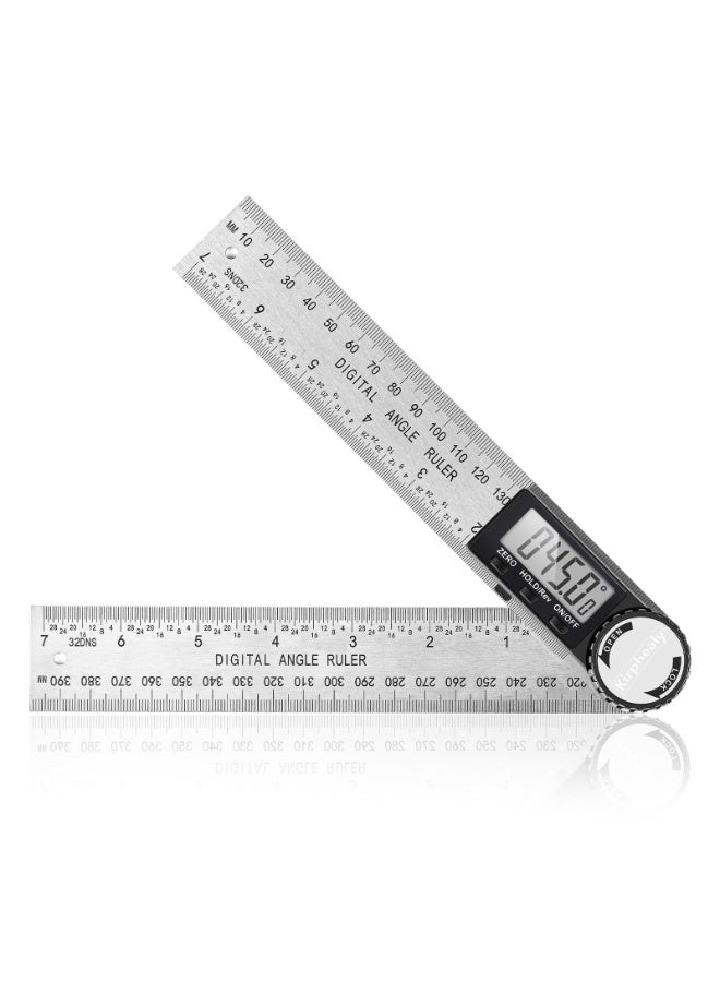 Seayoo 1Pc Digital Angle Finder Protractor, 7inch 200mm Angle Gauge Professional Measuring Tool, Third Generation Adjustable Angle Ruler, Quick Display for Carpentry Construction (Stainless Steel) - Image 1