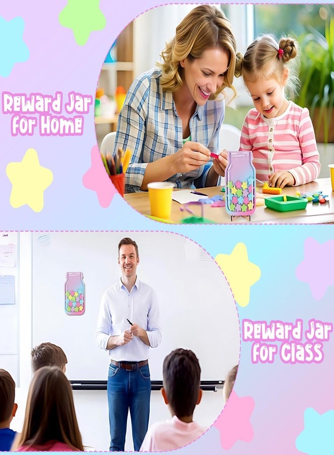 CORNER LACE Stars Reward Jar for Kids, Magnetic Positive Behavior Jar with 25pcs Wooden Stars Cutouts, Management Tools for Parents Student Teacher School Classroom Home - Image 2