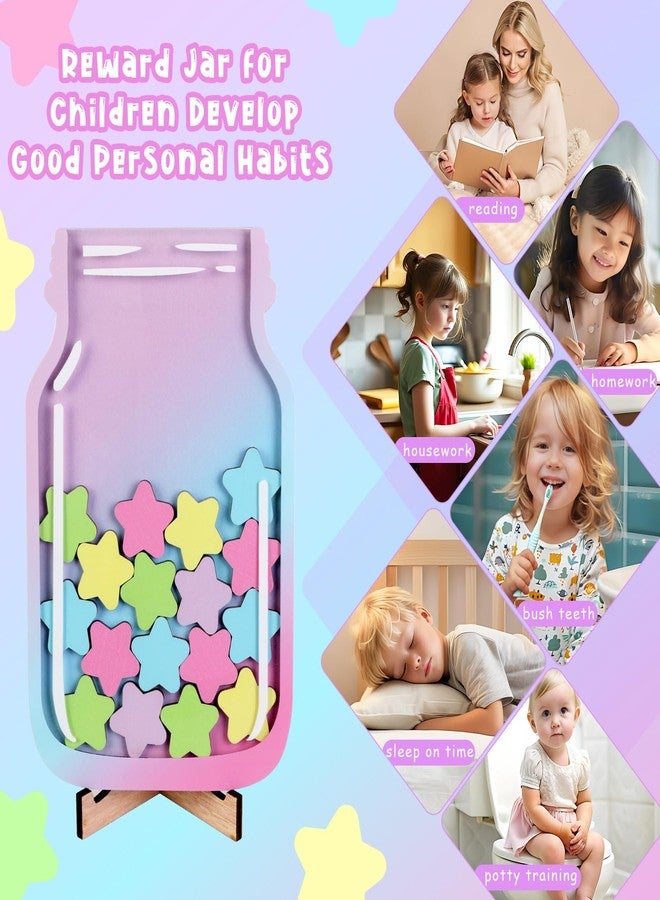CORNER LACE Stars Reward Jar for Kids, Magnetic Positive Behavior Jar with 25pcs Wooden Stars Cutouts, Management Tools for Parents Student Teacher School Classroom Home - Image 5