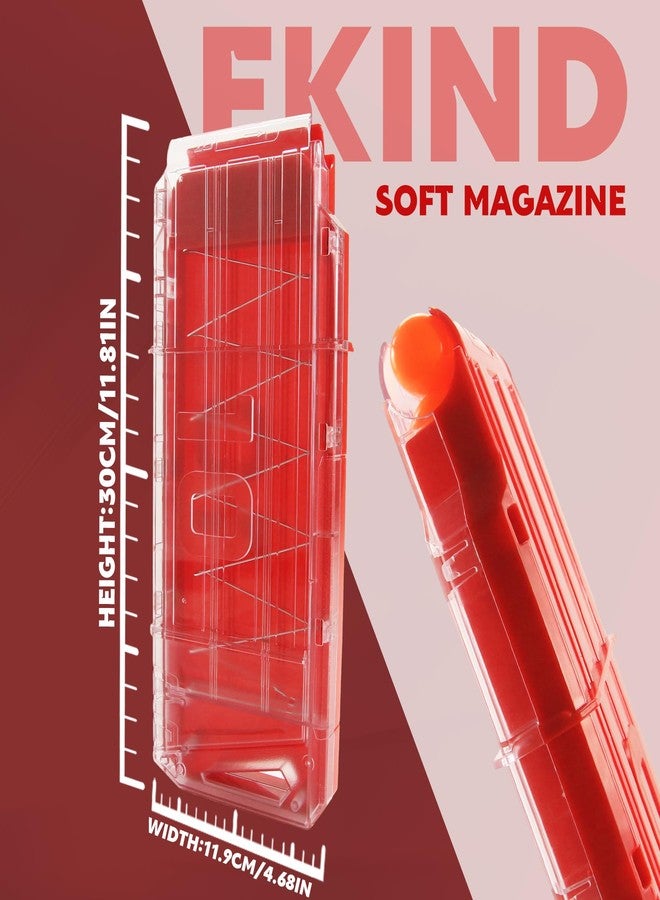 EKIND 10 Darts Clips Compatible for Nerf Mega Motostryke Blaster - Quick Reload Soft Dart Ammo Clips (Red) - Image 2