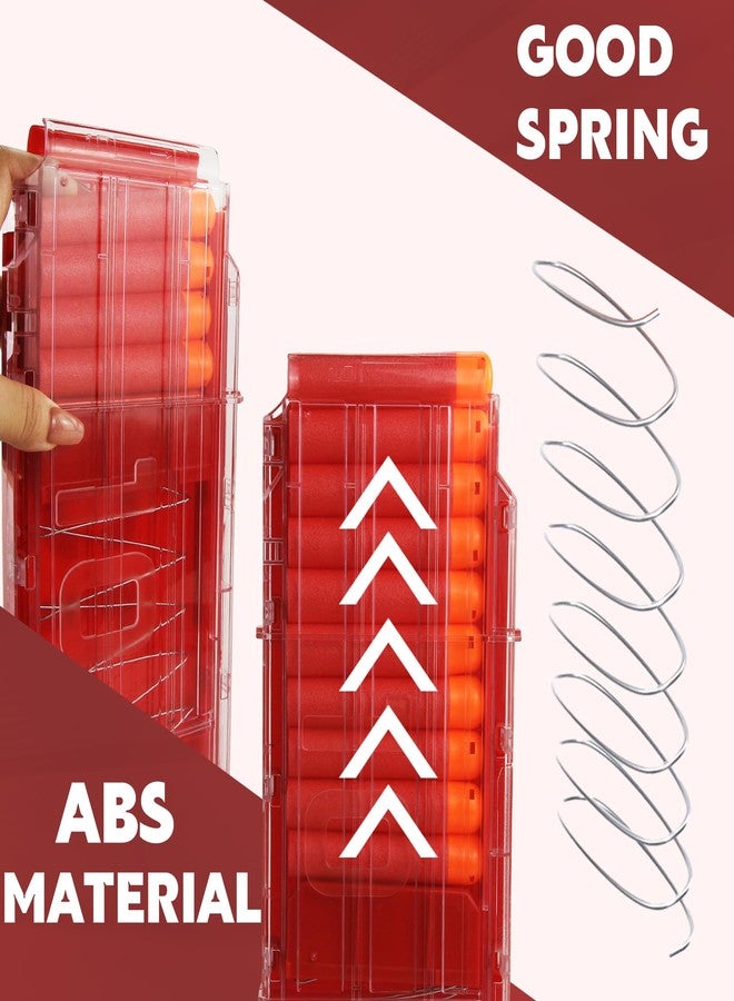 EKIND 10 Darts Clips Compatible for Nerf Mega Motostryke Blaster - Quick Reload Soft Dart Ammo Clips (Red) - Image 4