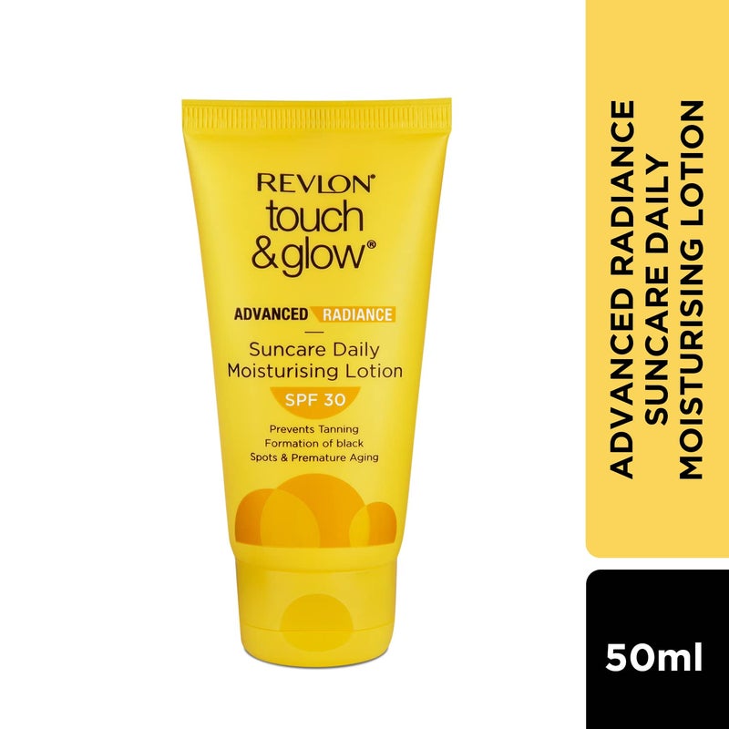 Revlon Revlon Touch Glow Advanced Radiance Sun Care Daily Moisturizing Lotion Spf 30 Contains Aloe Vera Fucogel VitaminsE C B5 Prevents tanning black spots Premature aging  - Image 2