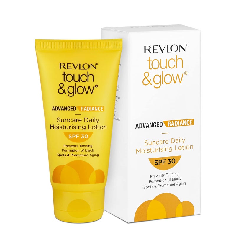 Revlon Revlon Touch Glow Advanced Radiance Sun Care Daily Moisturizing Lotion Spf 30 Contains Aloe Vera Fucogel VitaminsE C B5 Prevents tanning black spots Premature aging  - Image 1