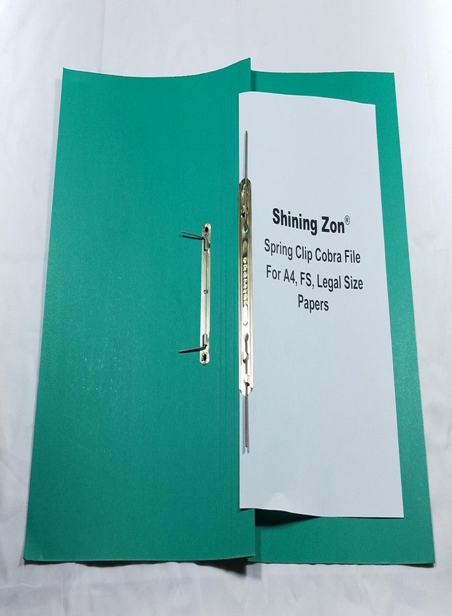 Shining Zon Cobra Clip Spring File Card Board File Folder for Documents Files for certificates and documents (Pack of 12 Green) - Image 3