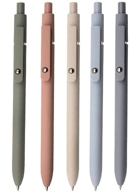 5pcs Quick Dry Ink Pens Retractable Ink Pens 0.5mm