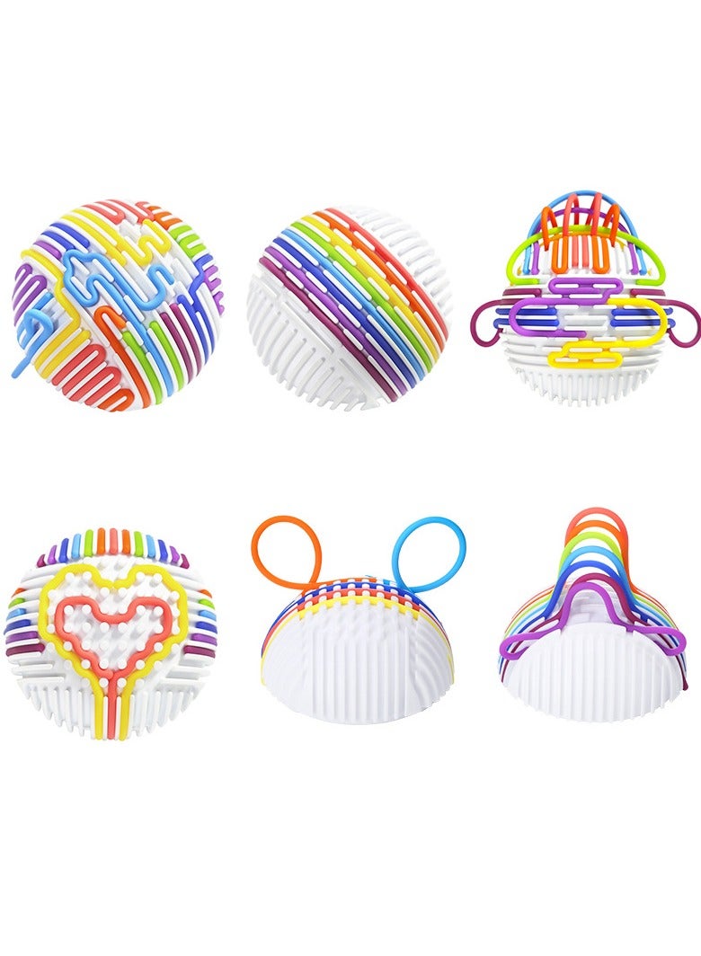 هالامودو لوح كرات ملتوية حسي - تصميم منقسم مع 16 حبل مطاطي لتخفيف التوتر وتحسين التركيز والتطور المعرفي - Image 4