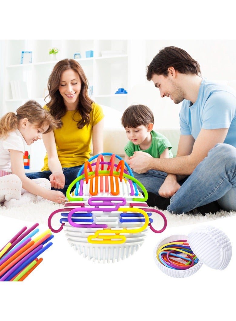 هالامودو لوح كرات ملتوية حسي - تصميم منقسم مع 16 حبل مطاطي لتخفيف التوتر وتحسين التركيز والتطور المعرفي - Image 5