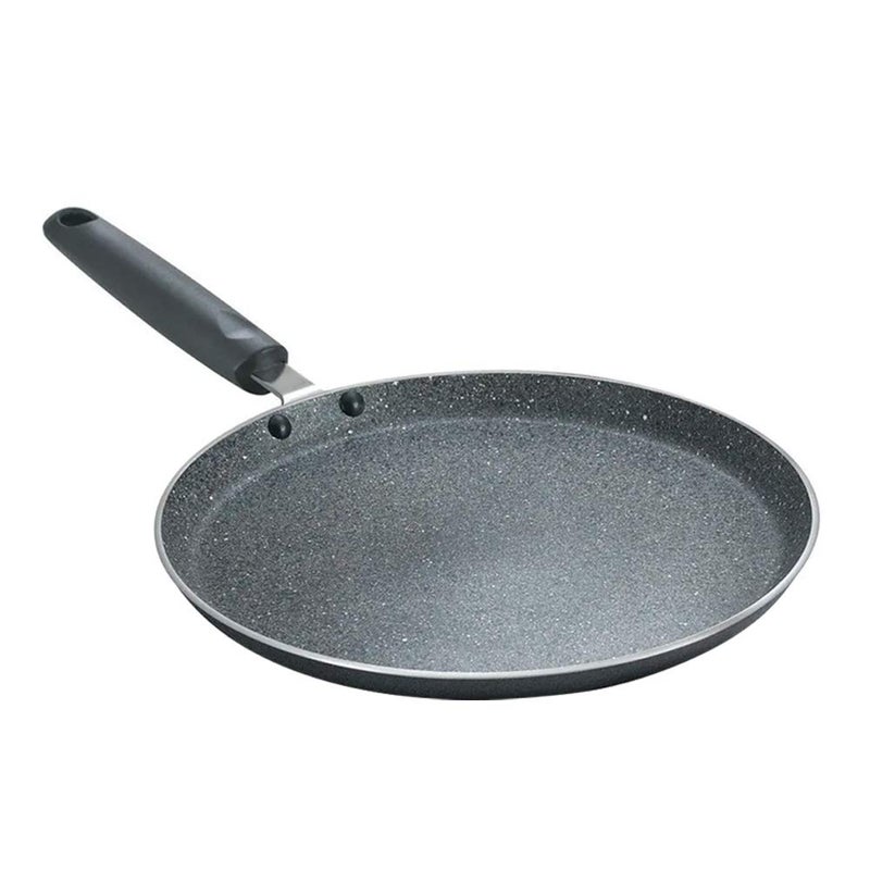 Prestige Platina Popular Gas and Induction Compatible Fry Pan, 240 mm Omega Deluxe Granite Dosa Tawa, Black, 250 mm, Aluminium - Image 5