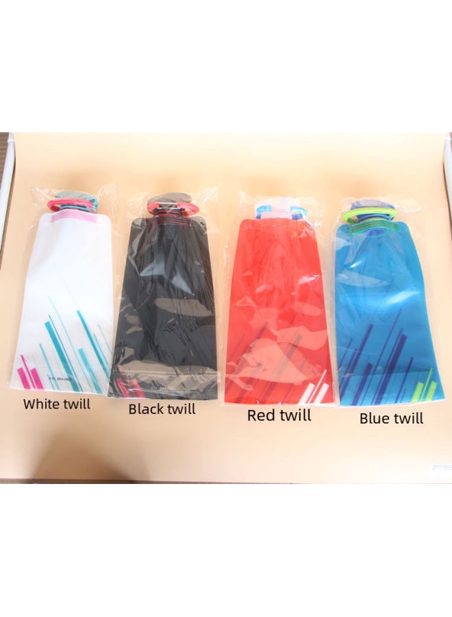 Outdoor Portable Folding 700ml Sports Water Bottle Travel Cycling Water Bag Compression Lightweight Logo-free Durable Plastic-Color:White Twill-Capacity:700ML（0.7L）  - Image 3