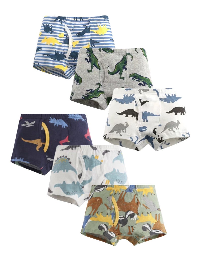 6 Pieces Boys Boxer Briefs Shorts Toddler Kids Cotton Underwear  - Image 1