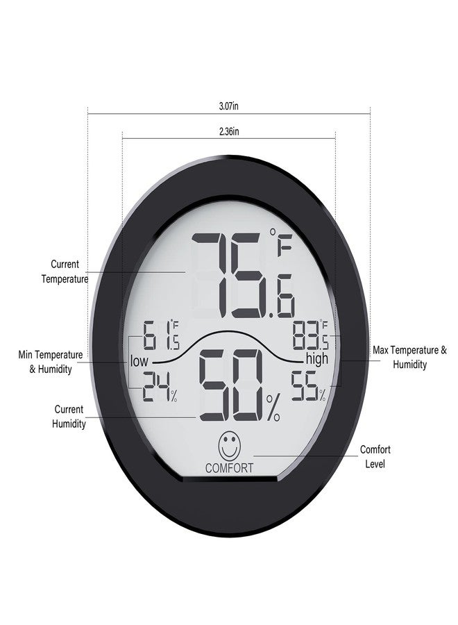 SECRUI Hygrometer Thermometer for Room Temperature Humidity Meter Indoor Thermometer Accuracy Calibration LCD Temperature Sensor with Maximum and Minimum Records, TH1,Black - Image 5