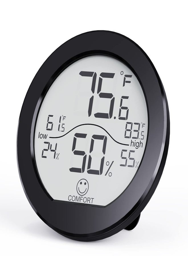 SECRUI Hygrometer Thermometer for Room Temperature Humidity Meter Indoor Thermometer Accuracy Calibration LCD Temperature Sensor with Maximum and Minimum Records, TH1,Black - Image 1