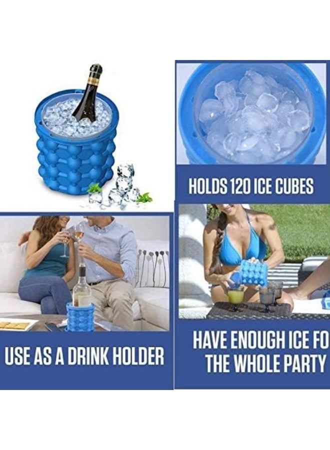 Silicone Ice Cube Maker Genie By Primex - Space Saving Ice Cube Mold With Revolutionary Design - Nontoxic Easy Release Ice Bucket With Airtight Lid For Odorless Ice Cubes Magic Ice Wizard Gift - Image 4