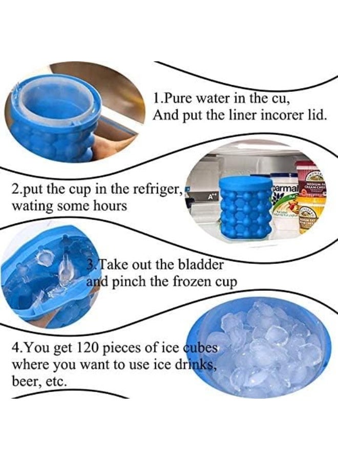 Silicone Ice Cube Maker Genie By Primex - Space Saving Ice Cube Mold With Revolutionary Design - Nontoxic Easy Release Ice Bucket With Airtight Lid For Odorless Ice Cubes Magic Ice Wizard Gift - Image 5