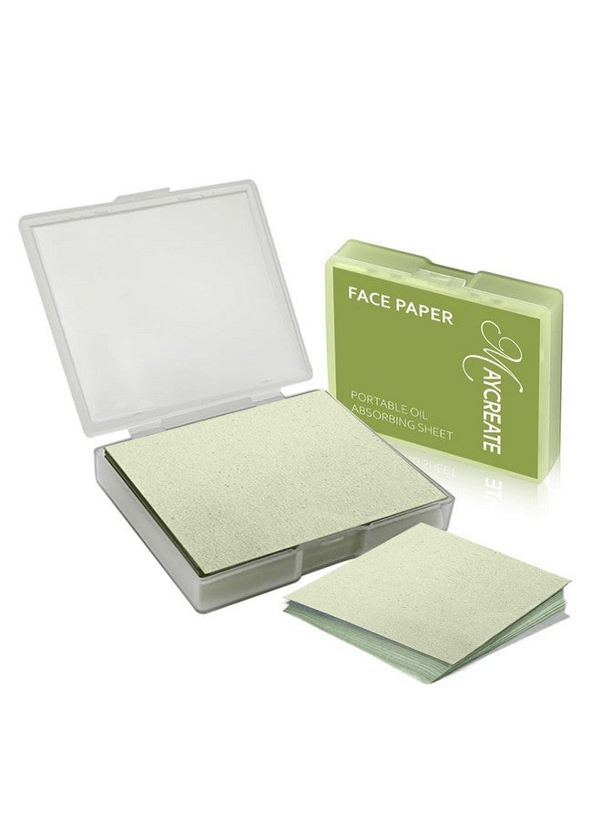 maycreate ® 300Pcs Blotting Paper For Oily Skin Face Oil Blotting Paper Sheets Portable Natural Green Tea Carbon Linen Tissues Facial Oil-Absorbing Paper For Oily Skin For Men And Women - Image 1