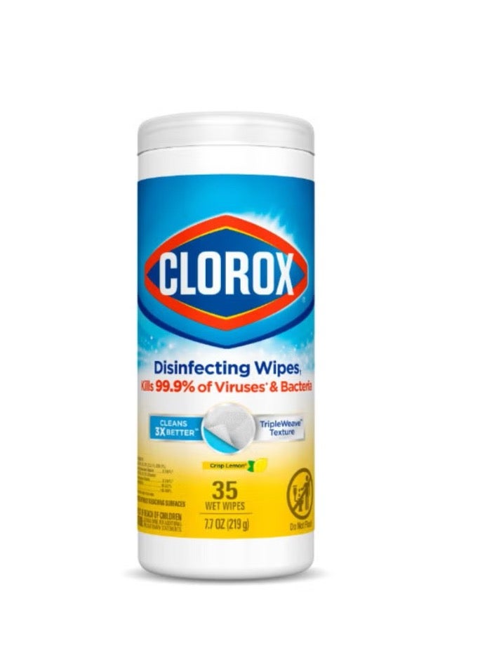 Clorox Disinfecting Crisp Lemon Wet Wipes 35 Count Yellow - Image 1
