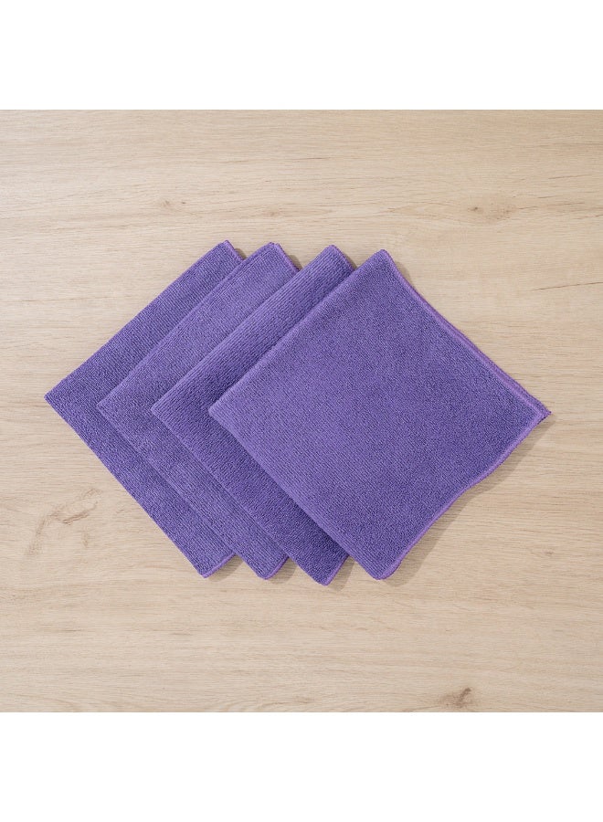 Restaurantware Clean Tek Professional 16 x 16 Inch Cleaning Cloths, 100 Lint Free Microfiber Towels - Highly Absorbent, Non Abrasive, Purple Microfiber Cleaning Rags, Reusable, For All Purpose Use - Image 4