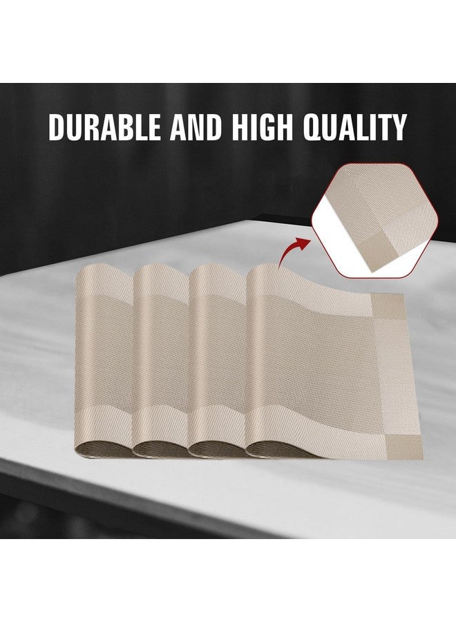 iBELL Table Mats for Kitchen Dining, 6 Piece Set, Heat-Resistant, Reusable, Anti-Skid, Washable (IBLTM108GLD) - Image 3