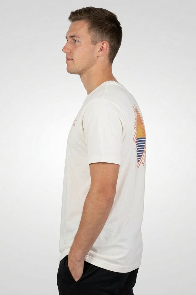 Hurley Men Sportswear Fit Short Sleeve Outdoor T-Shirt, White - Image 2