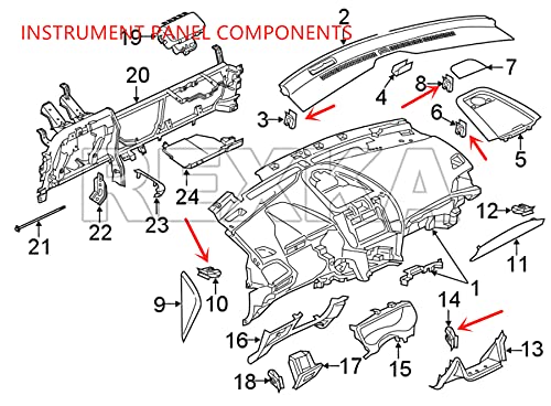 Rexka 20pcs Center Console Radio DVD Dash Panel Switch Bezel Clip Body Trim Retainer Compatible with Ford Mercury Edge Mustang Escape Expedition F-150 Jeep Dodge Challenger - Image 5