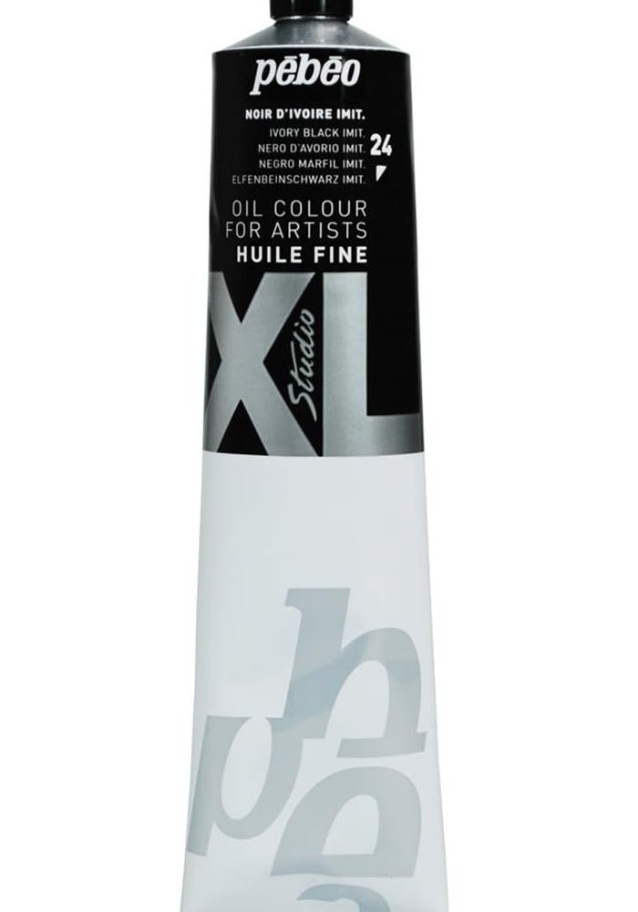 Pebeo Fine Oil XL 200 ML - Black Ivory Imitation Oil Paint for Artists - Image 1