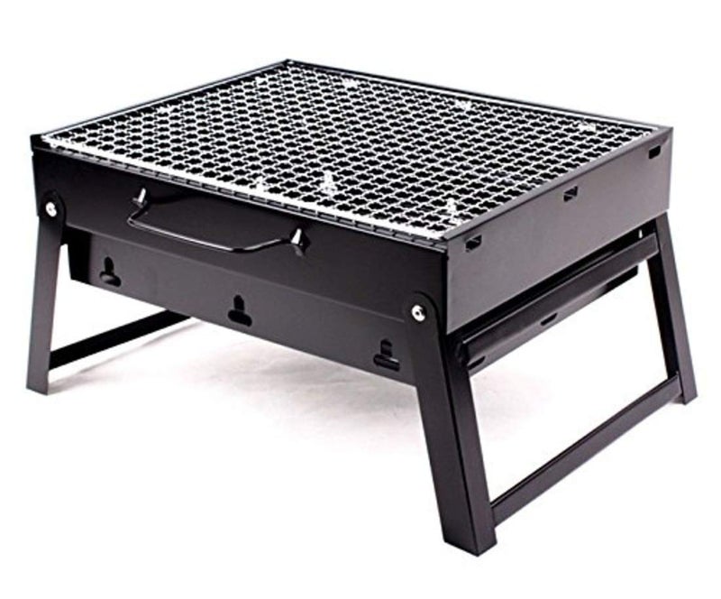 siddhmurti Mini Charcoal Barbecue Grill TandoorFoldable Portable Carbon Steel Black - Image 1