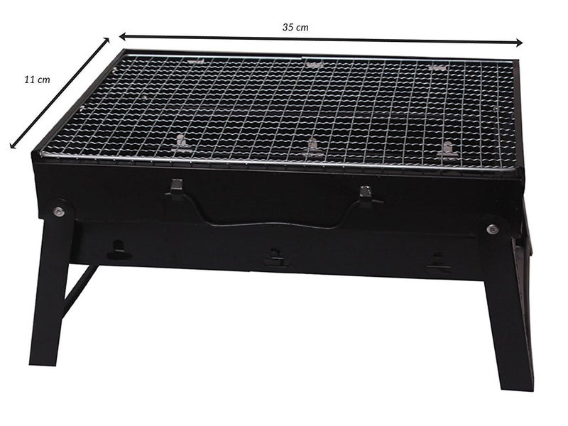 siddhmurti Mini Charcoal Barbecue Grill TandoorFoldable Portable Carbon Steel Black - Image 5