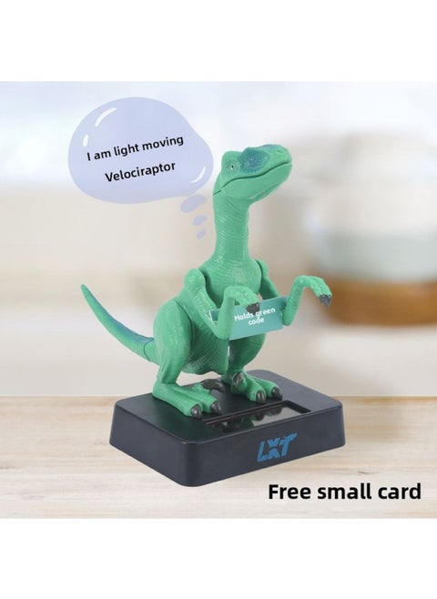 Light-moving Dinosaur Toy Light Source Power Supply Car Solar Swing Doll Ornaments Small Monsters With Cards-Color:30391 Solar Velociraptor